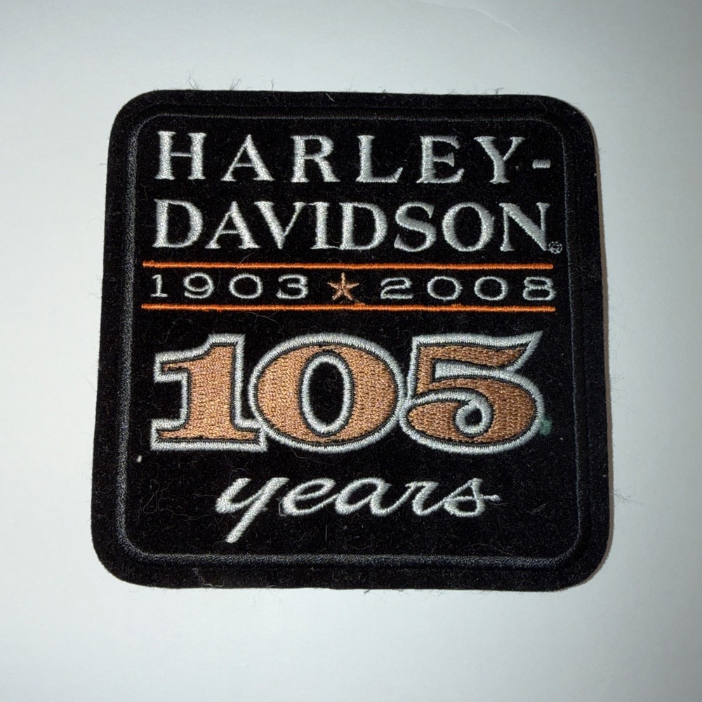 1903-2008 105th ANNIVERSARY HARLEY DAVIDSON VEST EMBLEM SEW ON PATCH